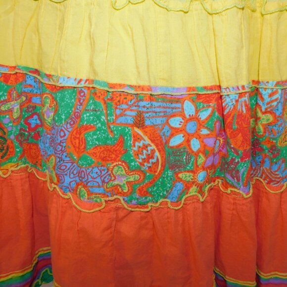 Chidrens Place Girls 8 Denim Multicolor Floral Boho Flowing Skirt - Picture 11 of 11